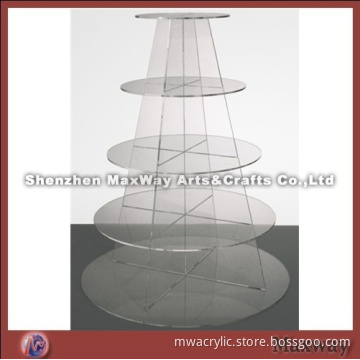 Clear 5 tier stable acrylic wedding/birthday cupcake stand